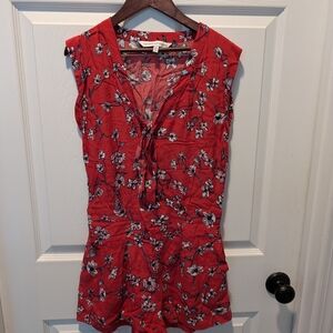 Cupcakes & Cashmere Red Floral Romper